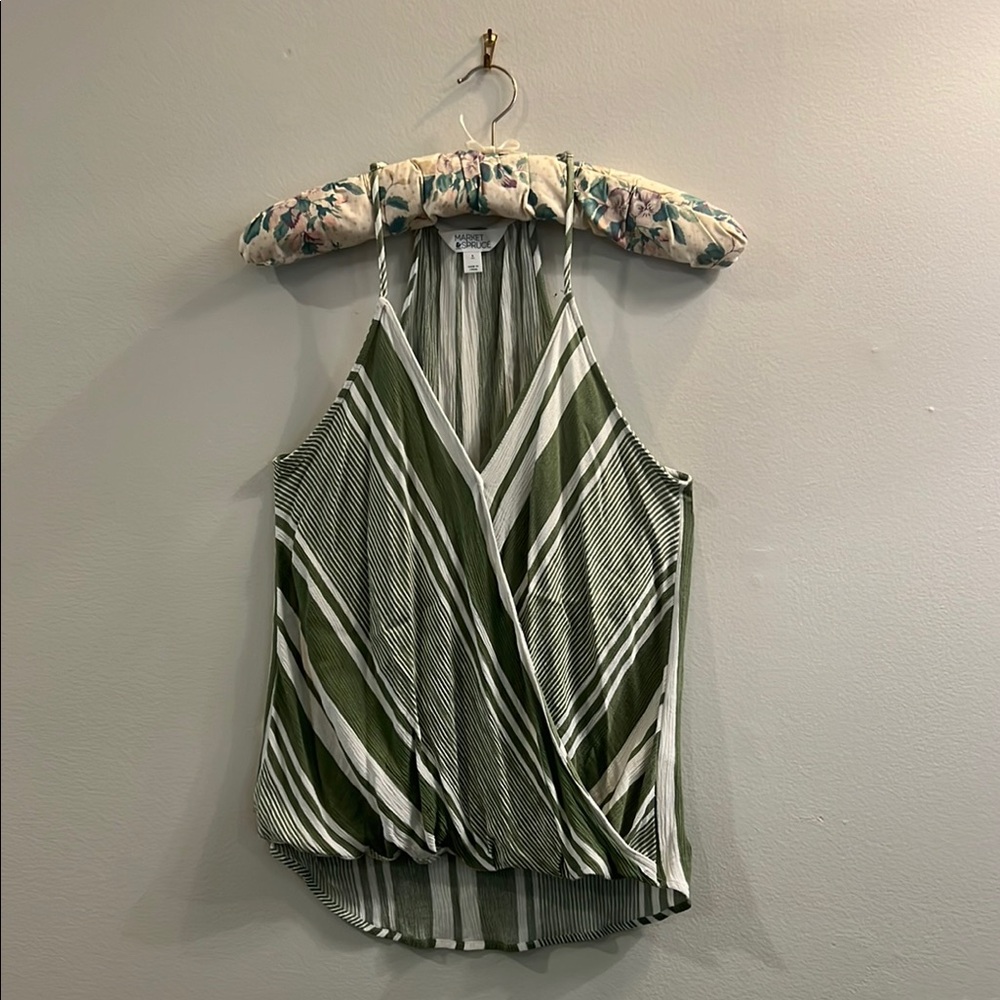 Market & Spruce Striped Lightweight Gauzy Fabric Sleeveless Shirt